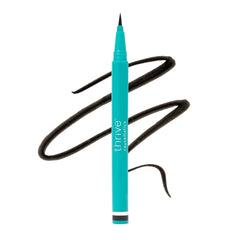Stylo liquide Thrive Causemetics Lauren noir mat: applicateur sans plume pour une ligne précise.
