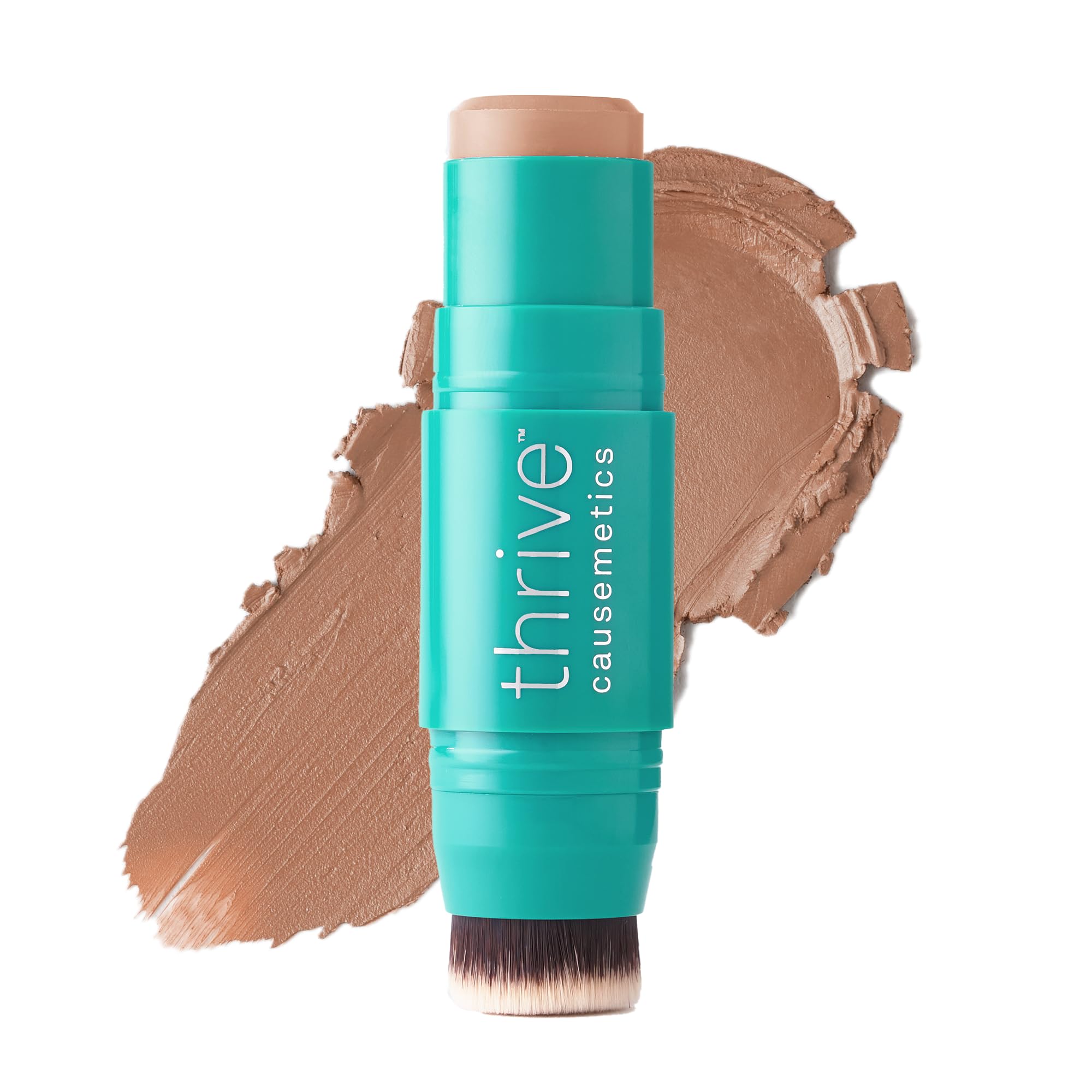 Thrive Causemetics triple threat color stick, aplicacion suave para un bronceado natural.
