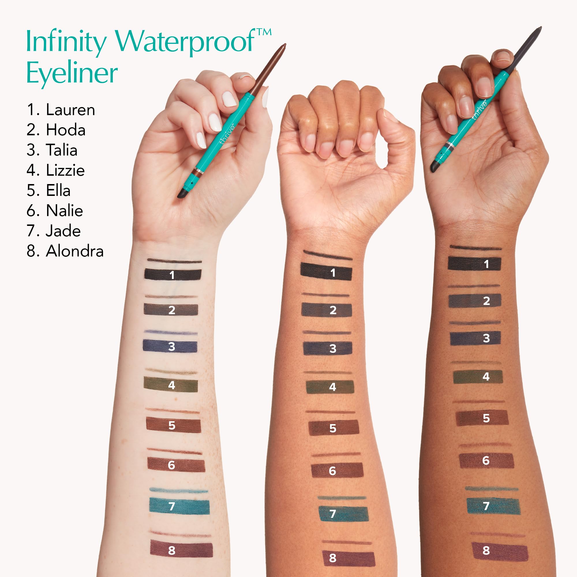 Thrive Infinity Eyeliner pigments riches pour un regard intense et durable.
