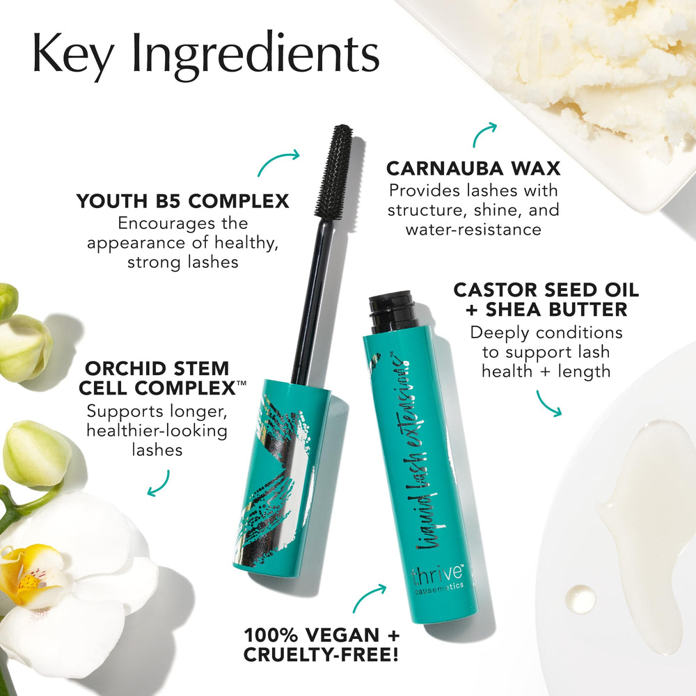 Thrive Causemetics Liquid Lash Extensions Mascara — résistance à l eau légère sans flocage.