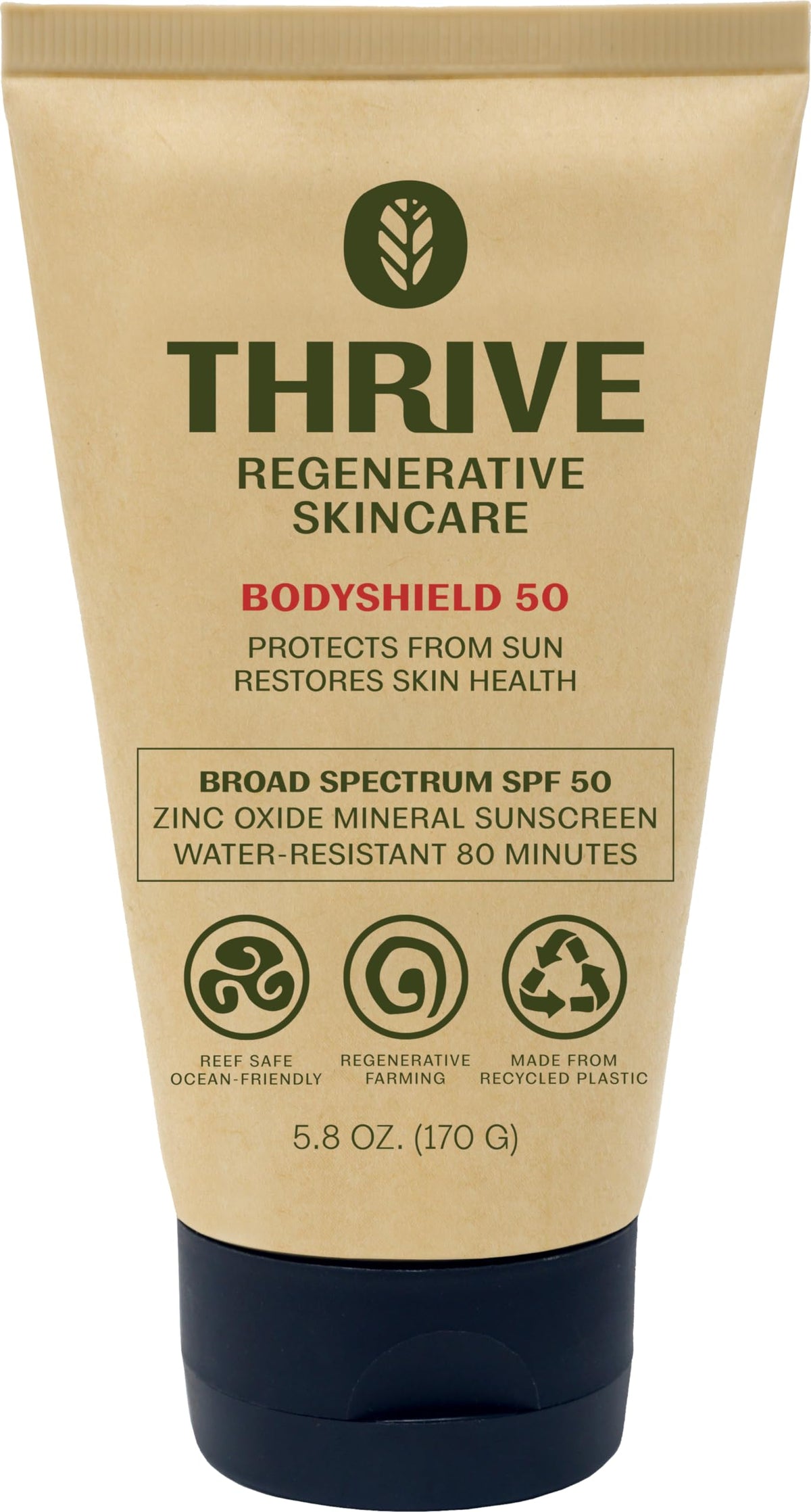 Protector solar Thrive Natural Care en botella con protección para arrecifes