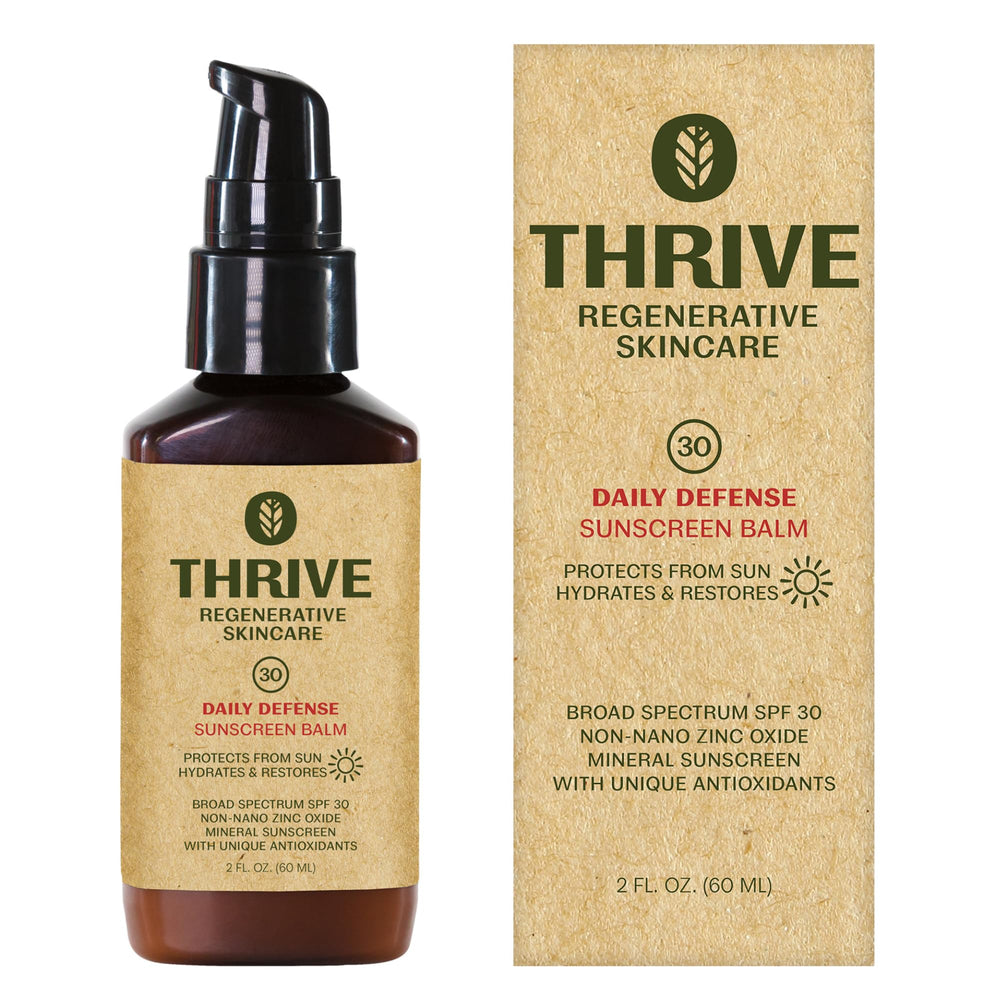 Protector solar Thrive para rostro en botella sin residuo blanco