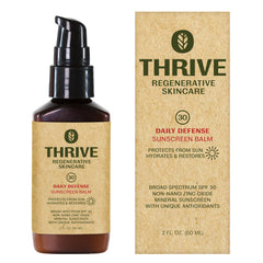 Protector solar Thrive para rostro en botella sin residuo blanco
