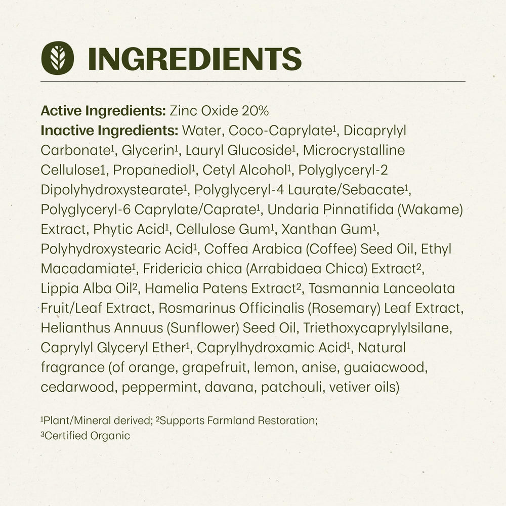 Protector solar Thrive con ingredientes naturales para piel suave