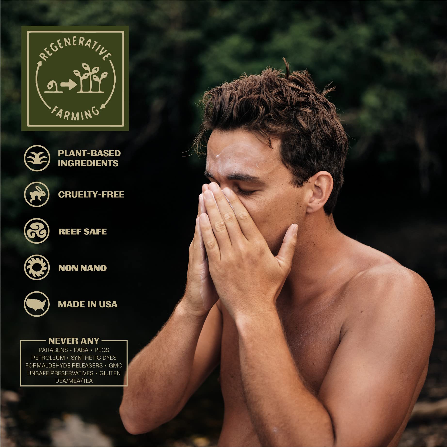 Producto Thrive Natural Care resistente al agua y sudor hasta 80 minutos.