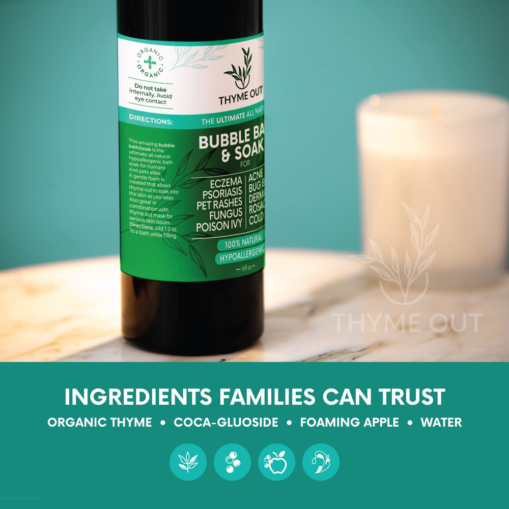 Thyme Out envase de 473 ml para uso prolongado.