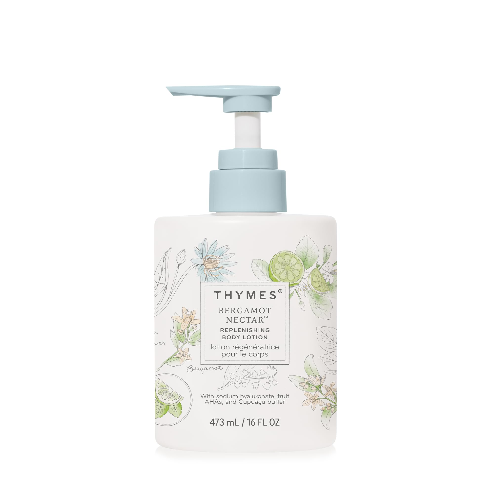 Loción Thymes Bergamot Nectar en botella con dispensador facilita la hidratación diaria