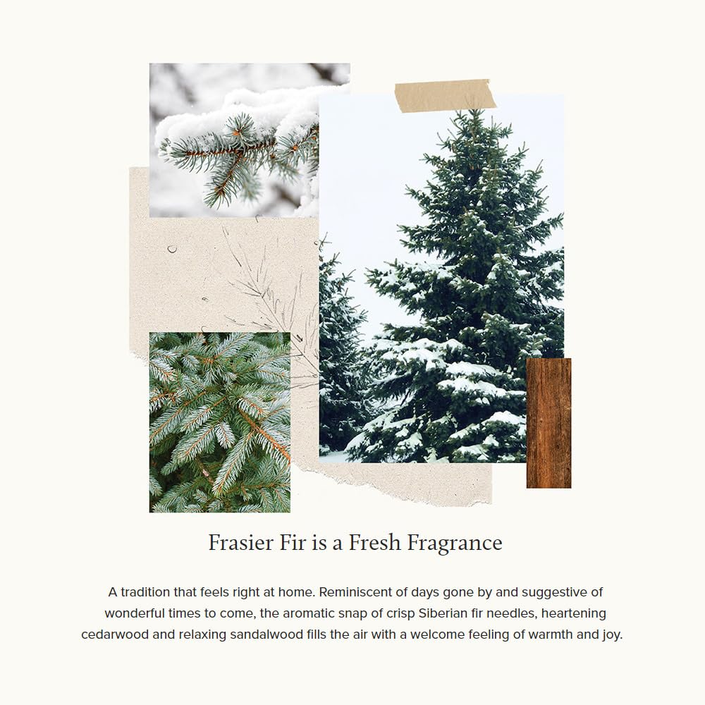 Thymes Frasier Fir, envase con diseño artesanal, ideal para baño o escritorio