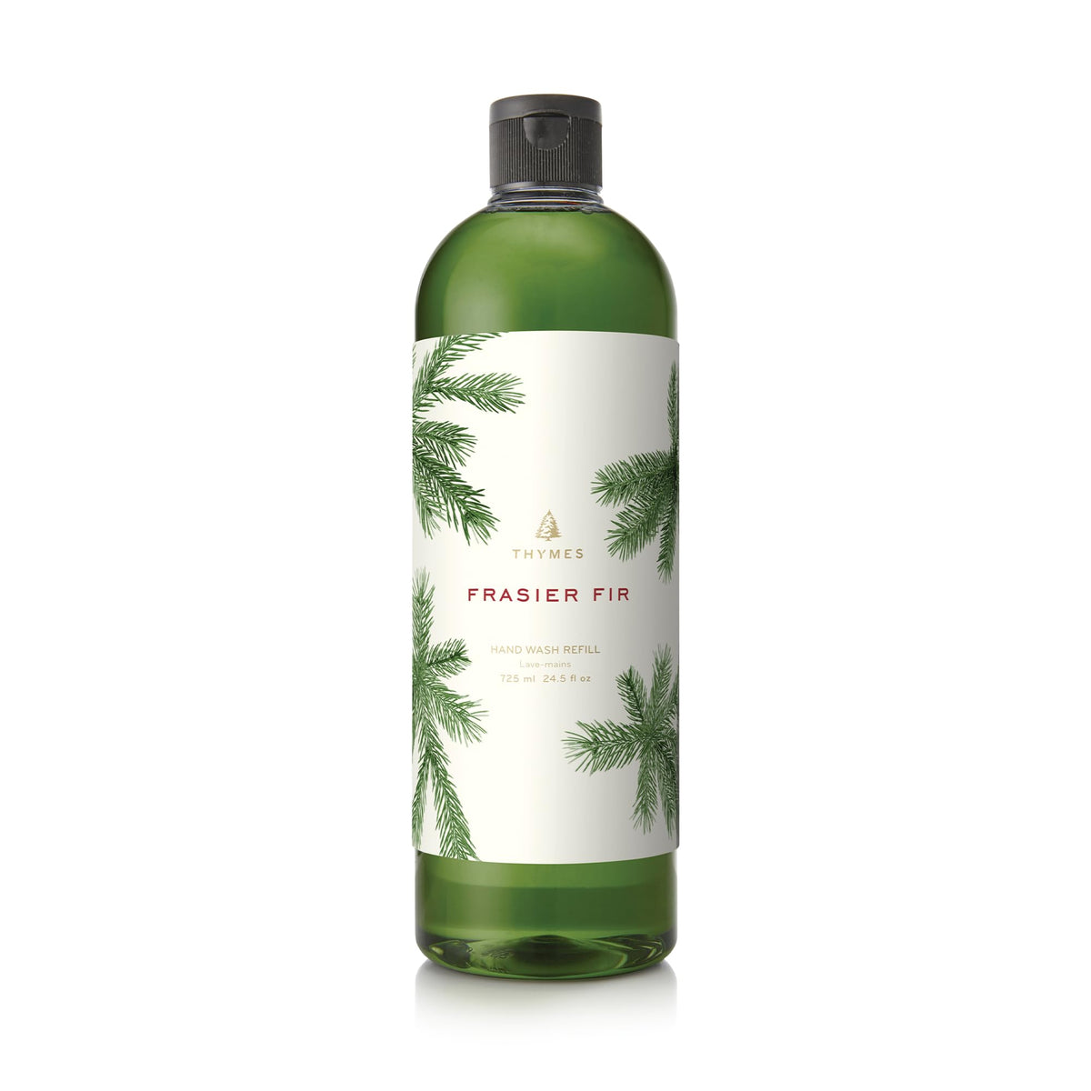 Thymes Hand Wash Refill Frasier Fir, vertido suave para manos limpias y perfumadas.
