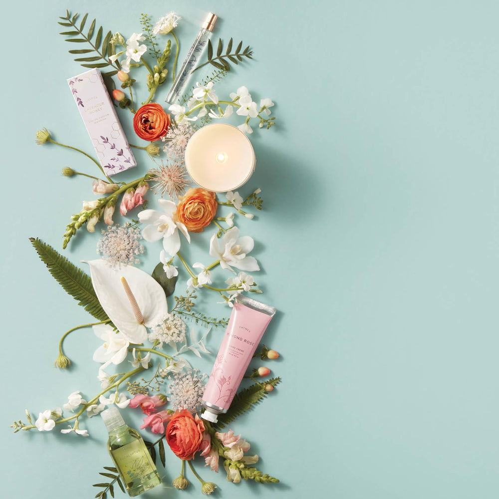 Thymes Kimono Rose, empaque regalo, presentación premium para ocasiones especiales.