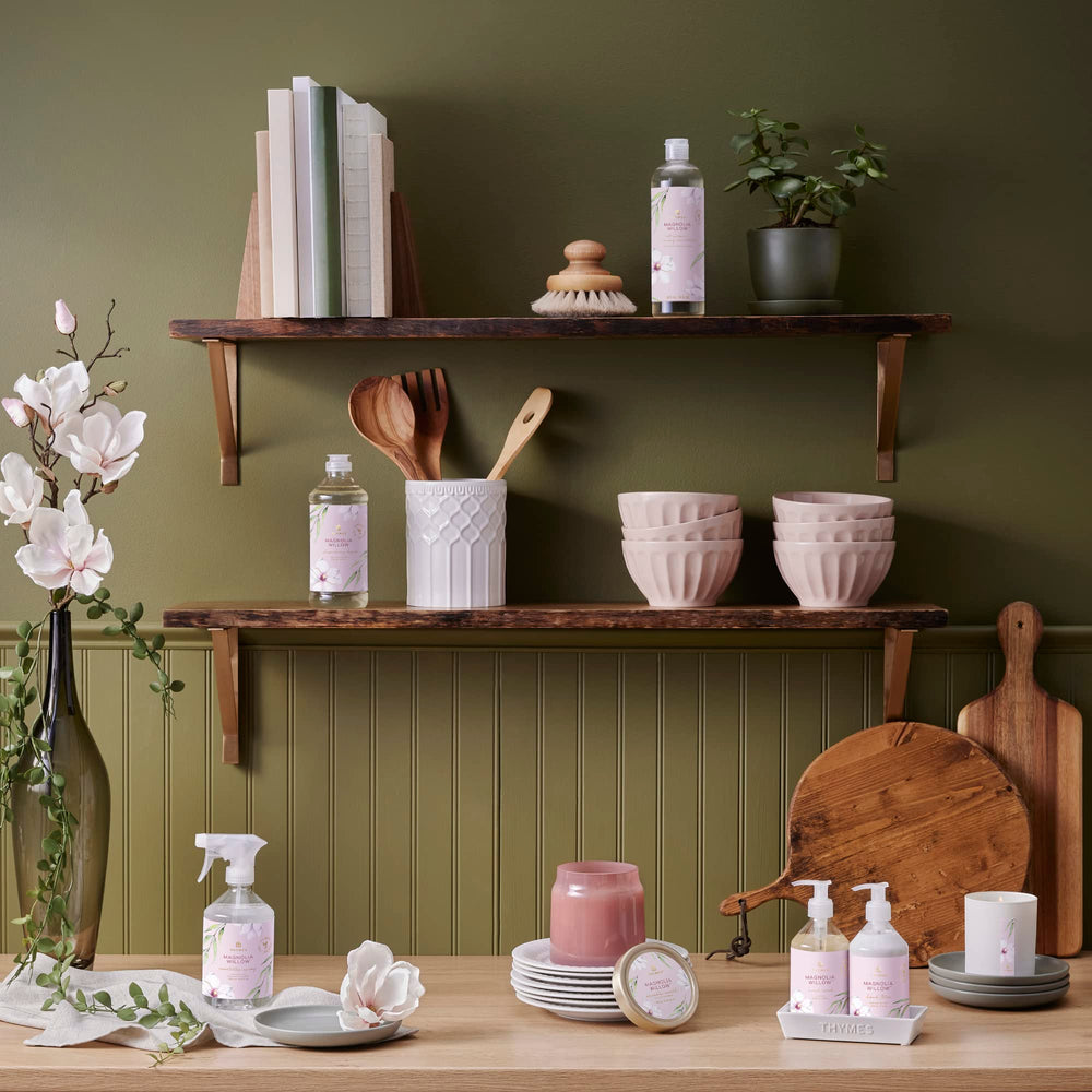 Thymes Magnolia Willow: rutina de cuidado diario, piel suave y nutrida.