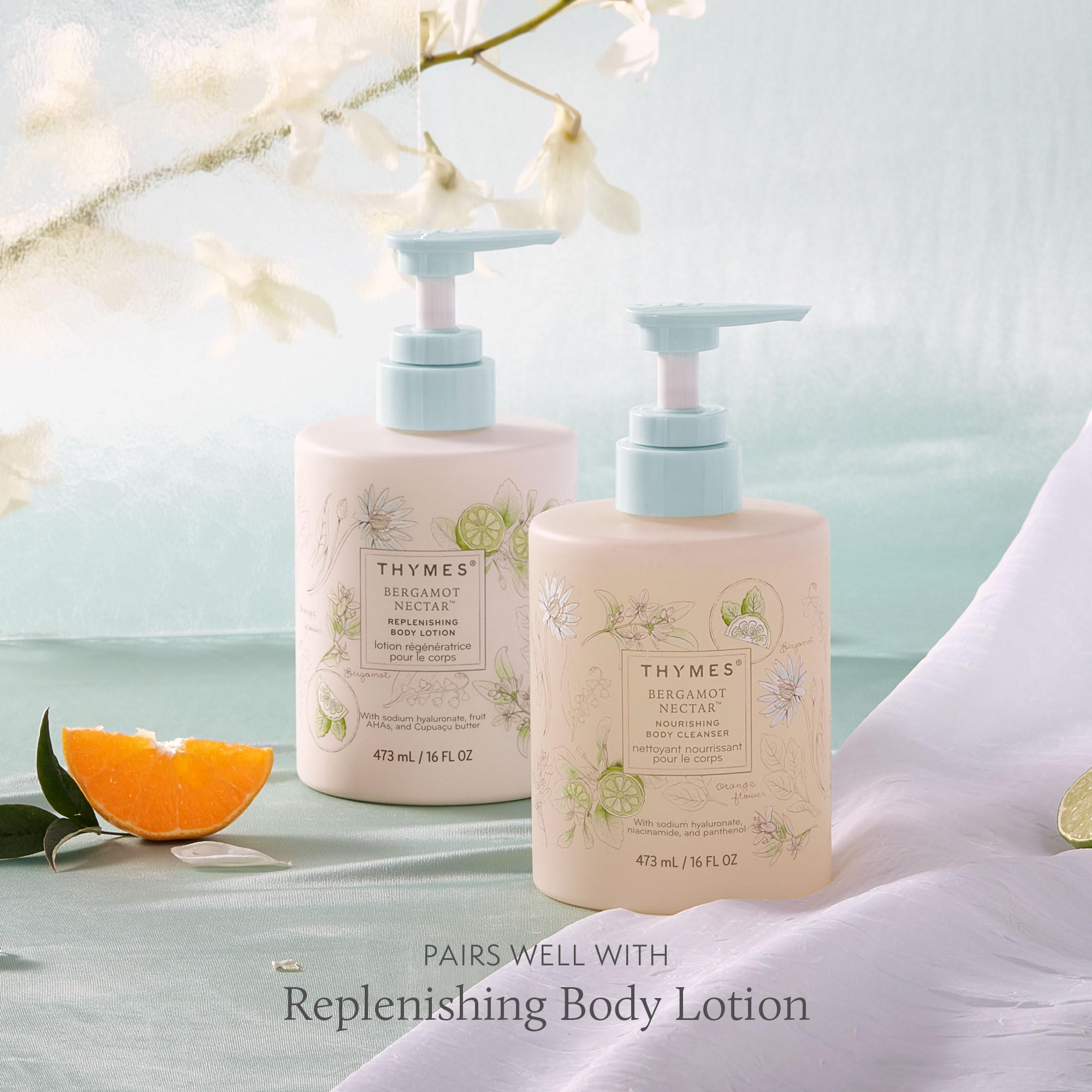 Thymes Nourishing Body Cleanser sin parabenos y sulfatos para cuidado suave.