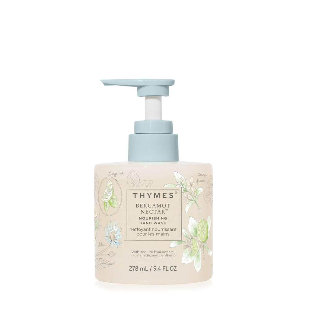 Thymes jabón de manos nutritivo, botella elegante para baño o cocina.