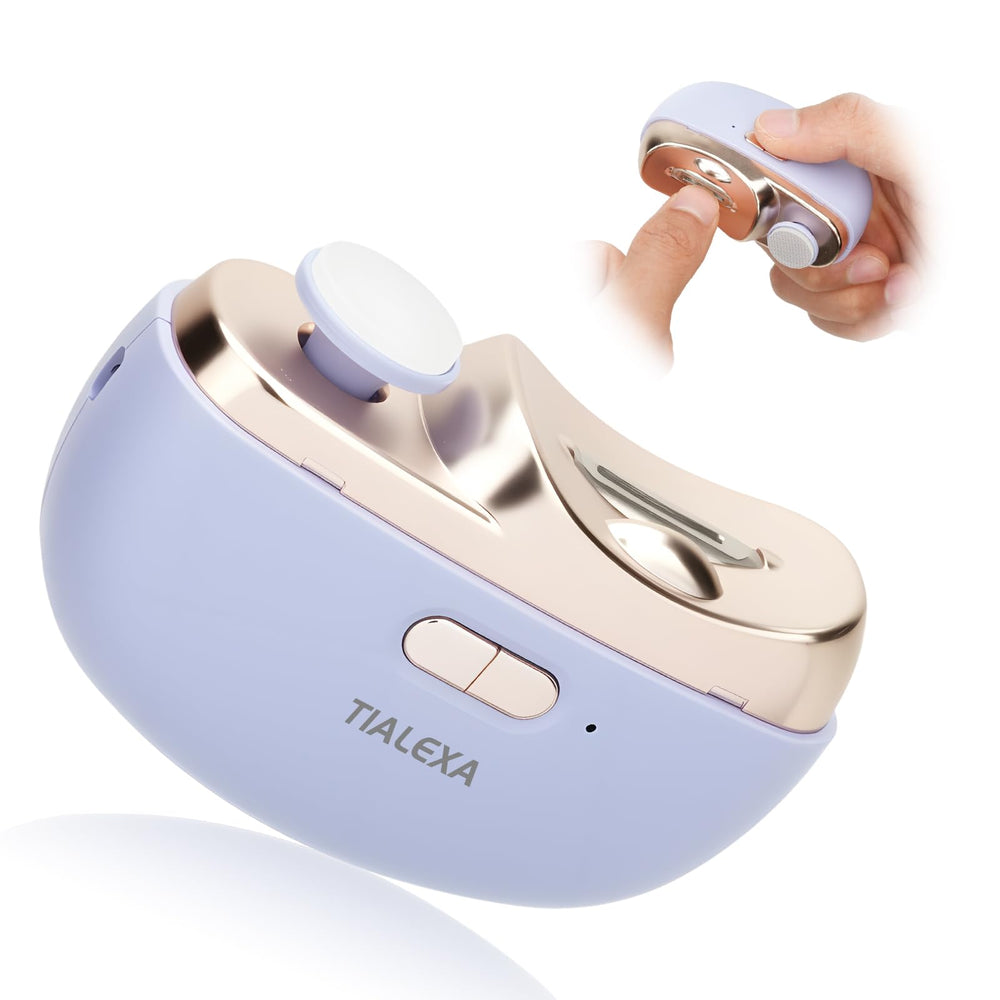 Cortauñas eléctrico Tialexa 2 en 1 con luz para un acabado suave
