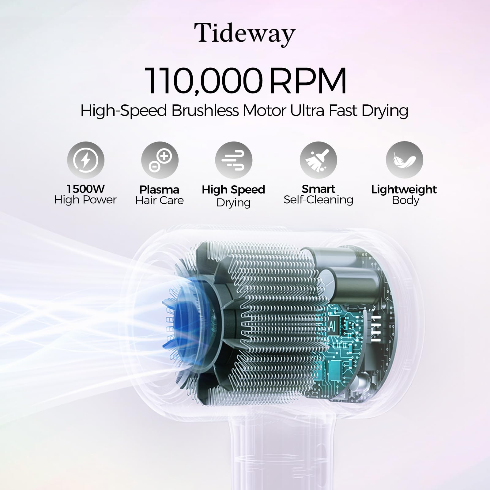 Tideway H11 con difusor magnético para definir rizos y textura suave.