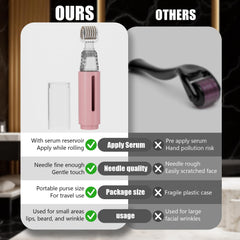 TIDEWISH Derma Roller con depósito de suero para aplicación precisa en cuero cabelludo.
