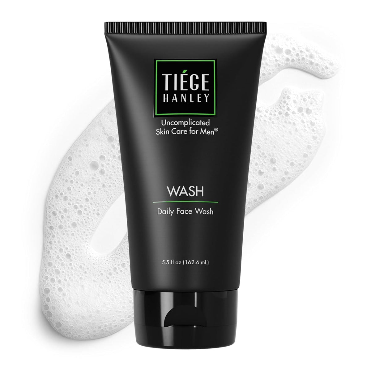 Tiege Hanley Daily Face Wash: botella clara para limpieza suave y piel equilibrada.