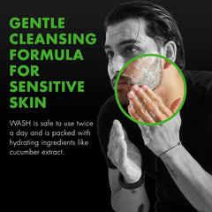 Piel sensible recibe cuidado sin fragancia con Tiege Hanley Daily Face Wash.