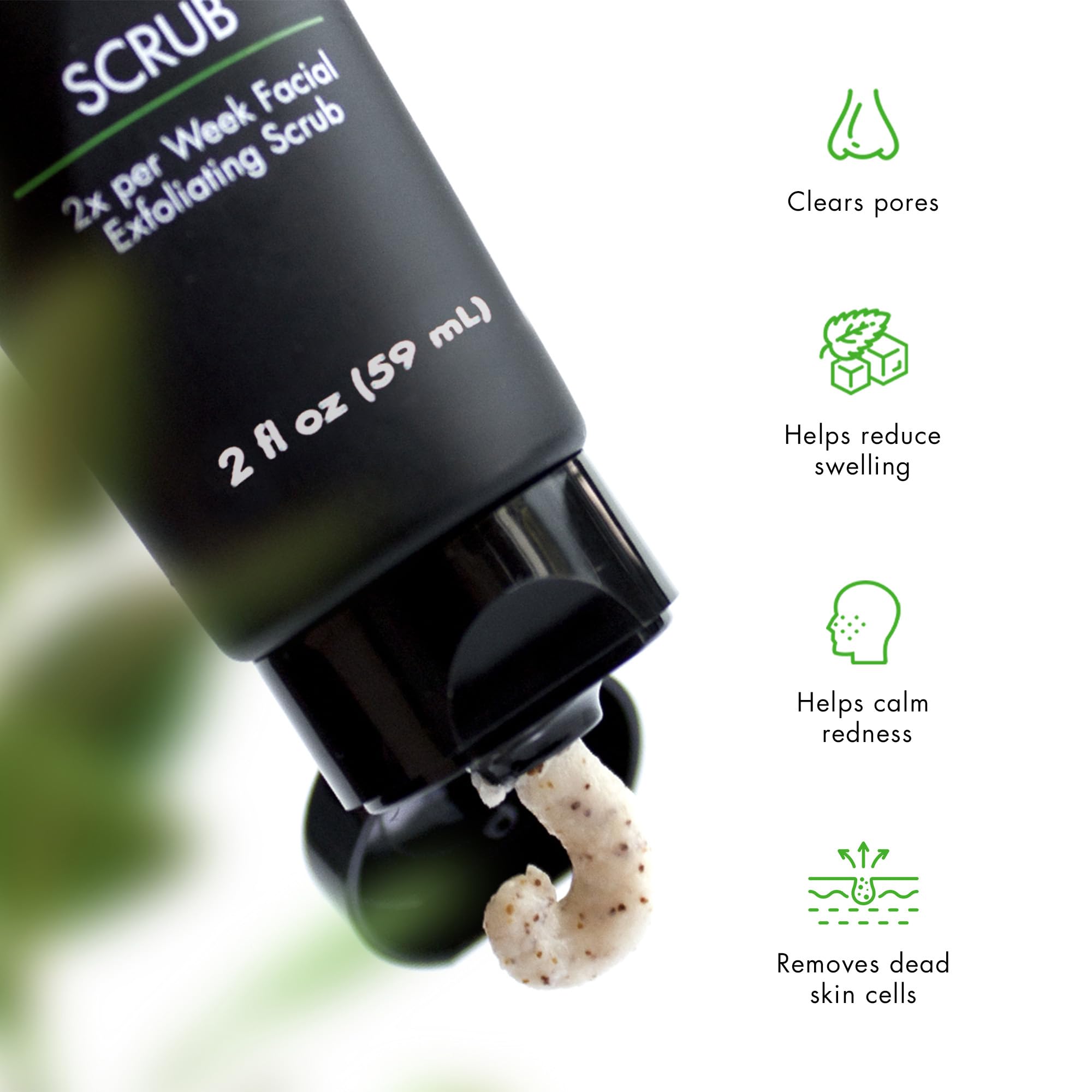 Efecto refrescante tras la limpieza del rostro con este exfoliante.