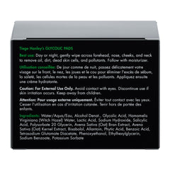 Tiege Hanley Glycolic Pads muestra la textura exfoliante del producto.