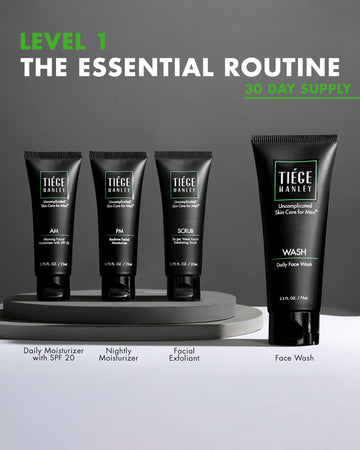 Tiege Hanley nivel 1 kit: hidratante de mañana con SPF20 para protección diaria.