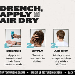 TIGI Bed Head Back It Up: crema texturizante para rizos y ondas, definición duradera.