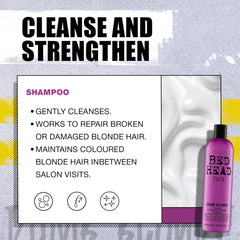 TIGI Bed Head Dumb Blonde Shampoo, cuidado del color para tonos vibrantes.