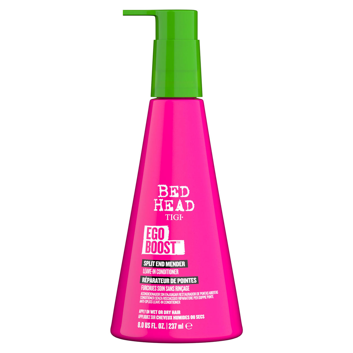 Botella de TIGI Bed Head Ego Boost reparando puntas para uso diario.