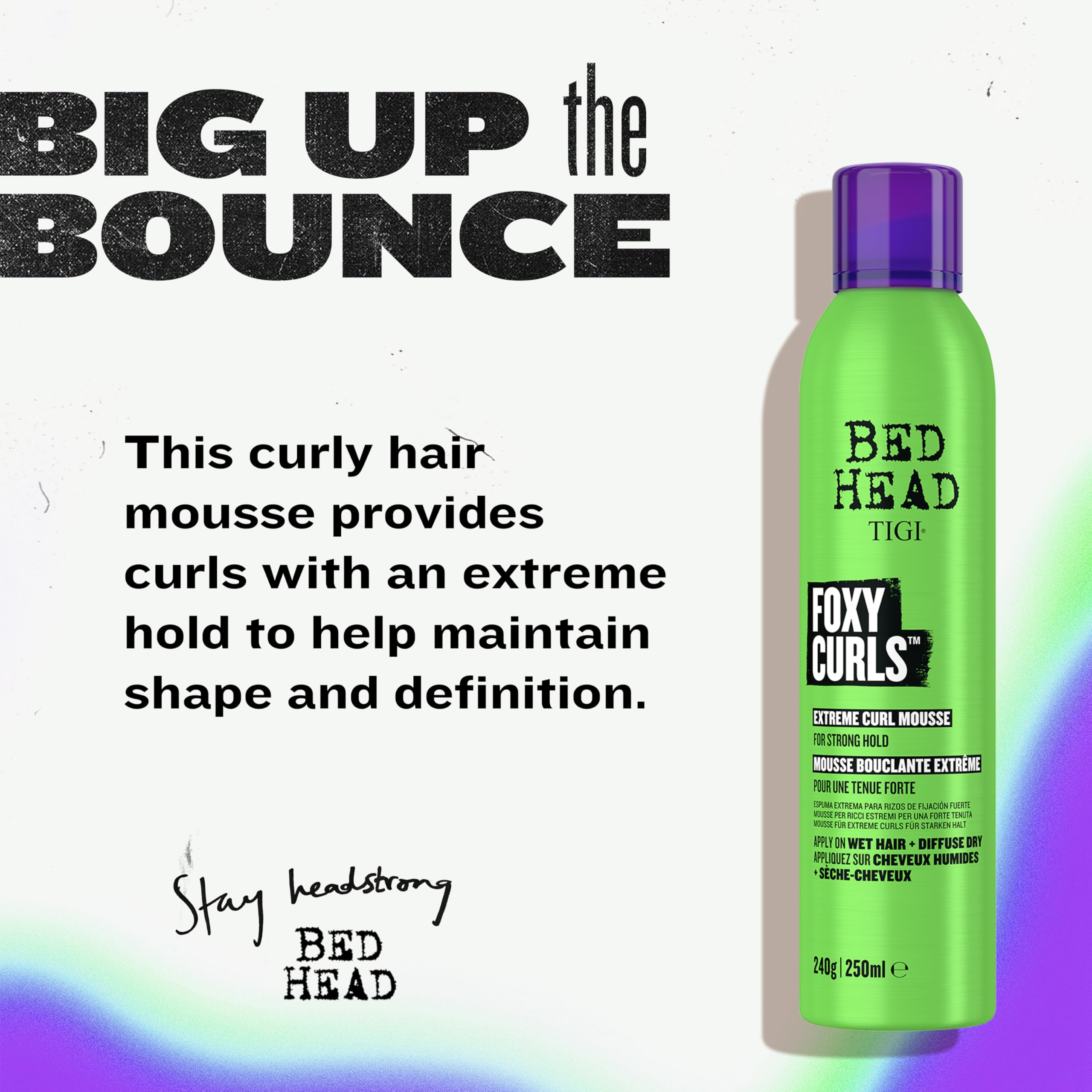 Rizos definidos con Foxy Curls Mousse para peinados duraderos.