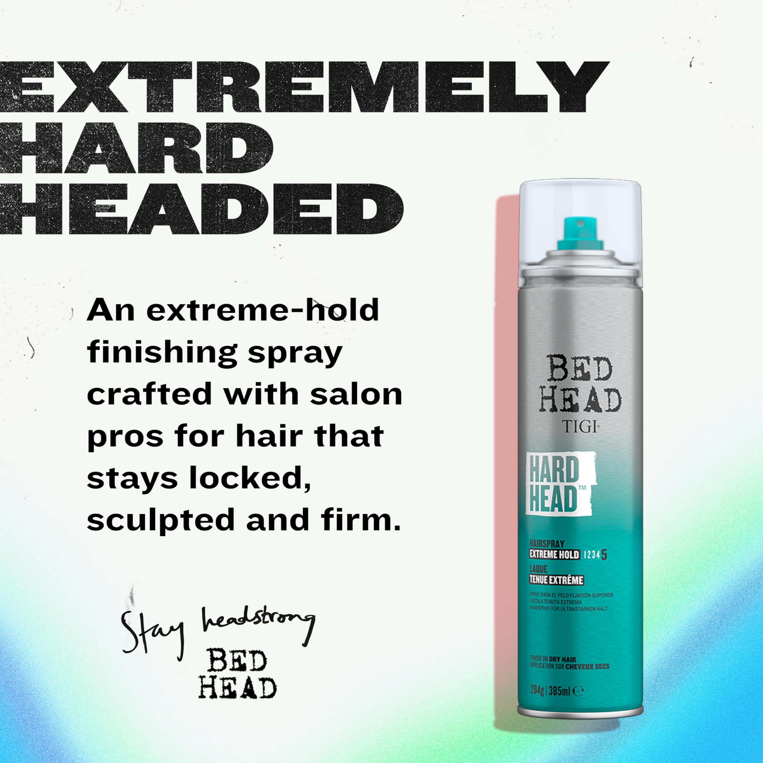 Bed Head de TIGI, fijación extrema para peinados que se mantienen.