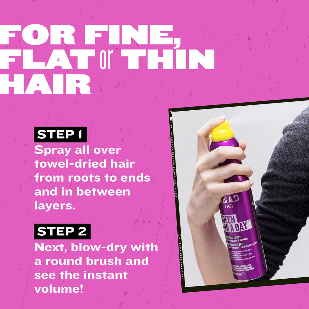 TIGI Bed Head Reina Por Un Día: ideal para cabellos finos buscando volumen.