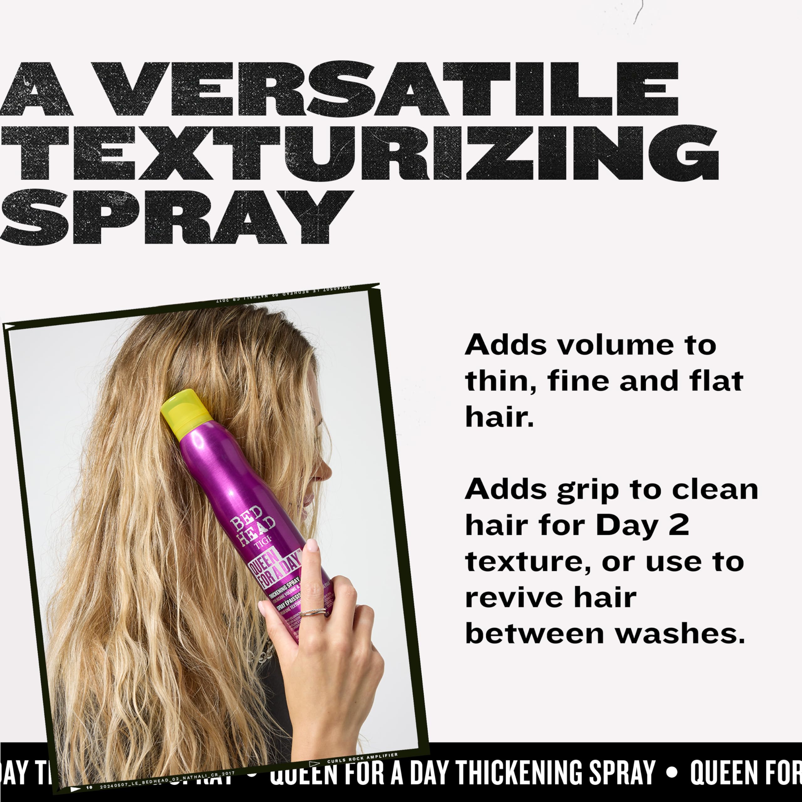 TIGI Bed Head Reina Por Un Día: secado con secador para levantar raíz.