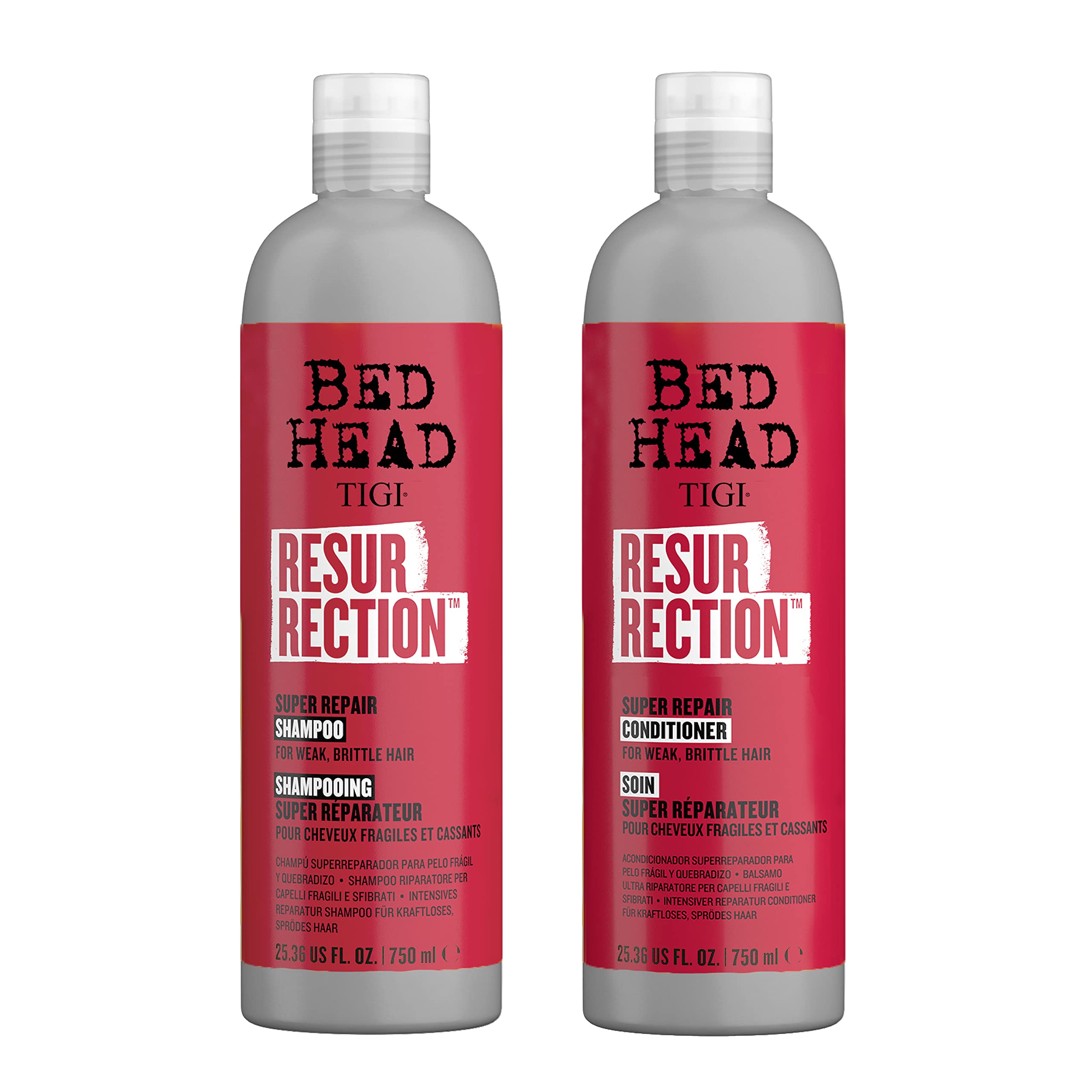 TIGI Bed Head Resurrection champú botella: limpieza revitalizante para cabello seco.