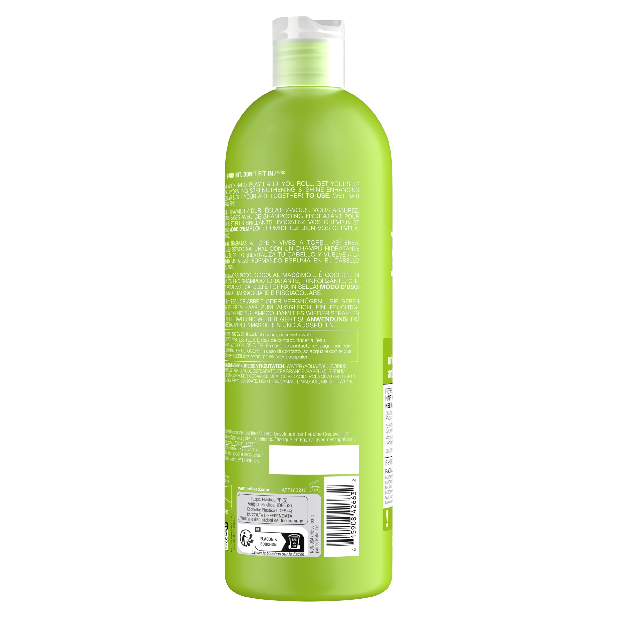 TIGI Bed Head Urban Antidotes 1, aplicar en cabello húmedo para resultados suaves.