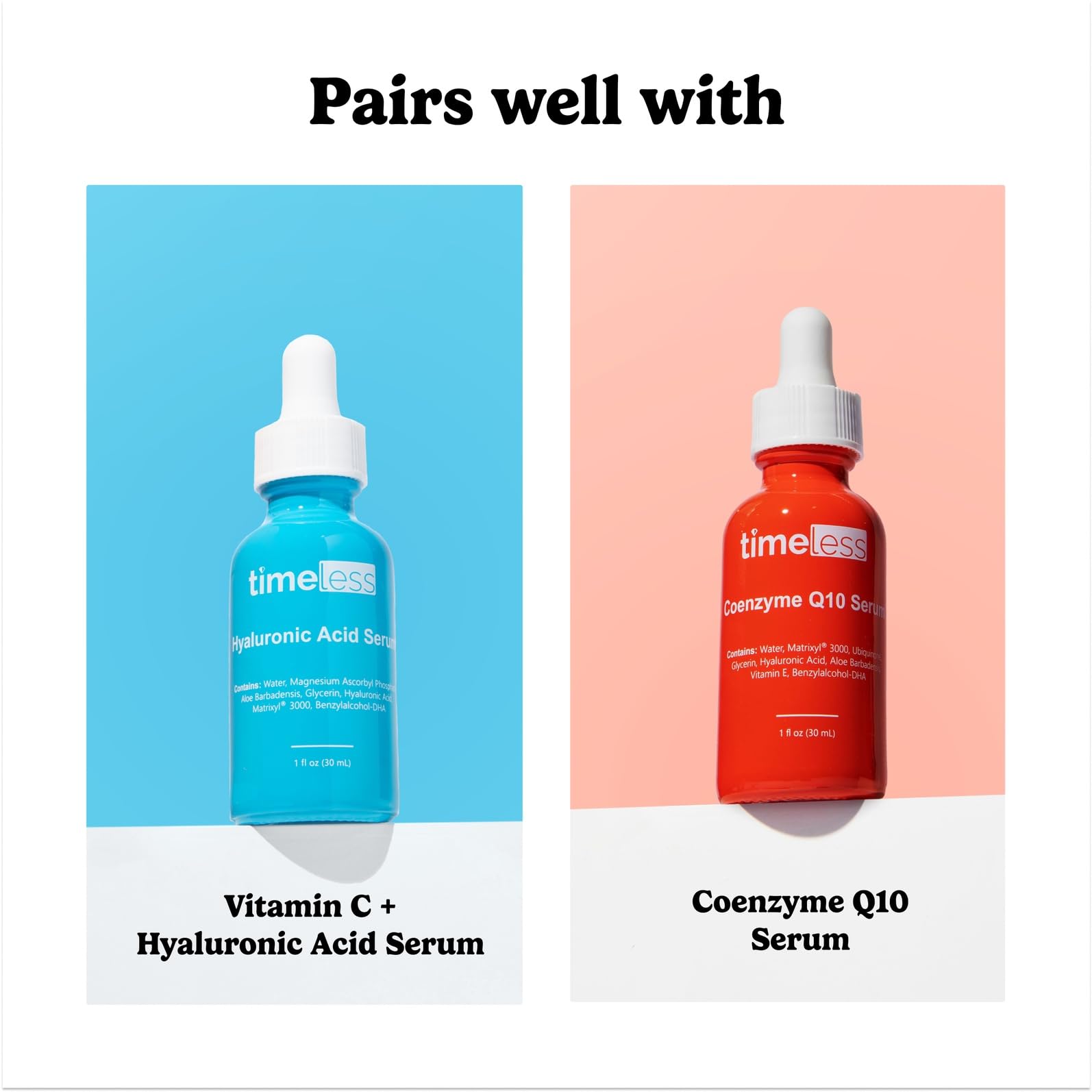 Packaging of Timeless Skin Care Squalane Oil highlights cruelty-free and paraben-free values