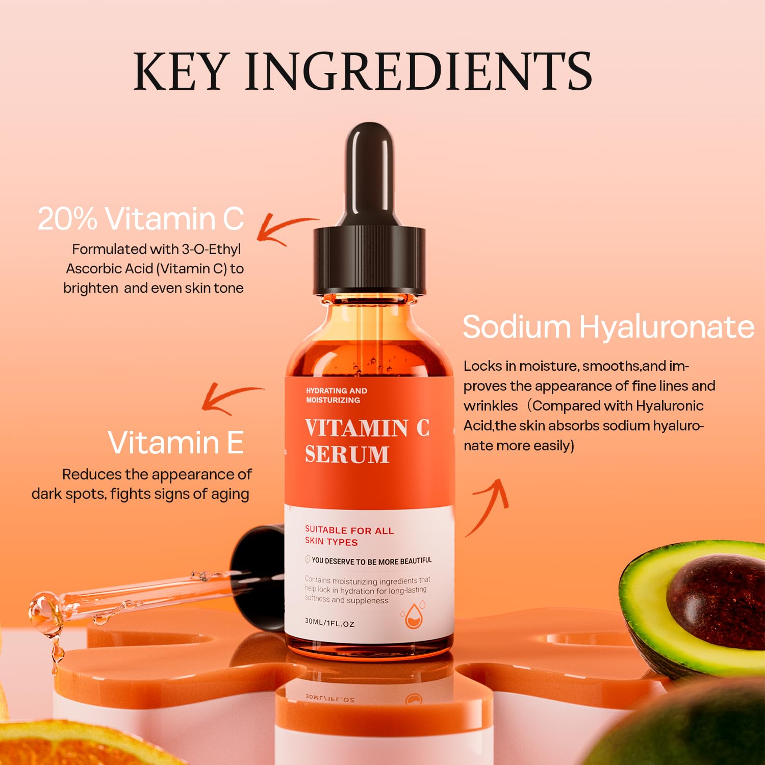 Tinclen Serum Vitamina C: gotero para dosis precisa y uso diario