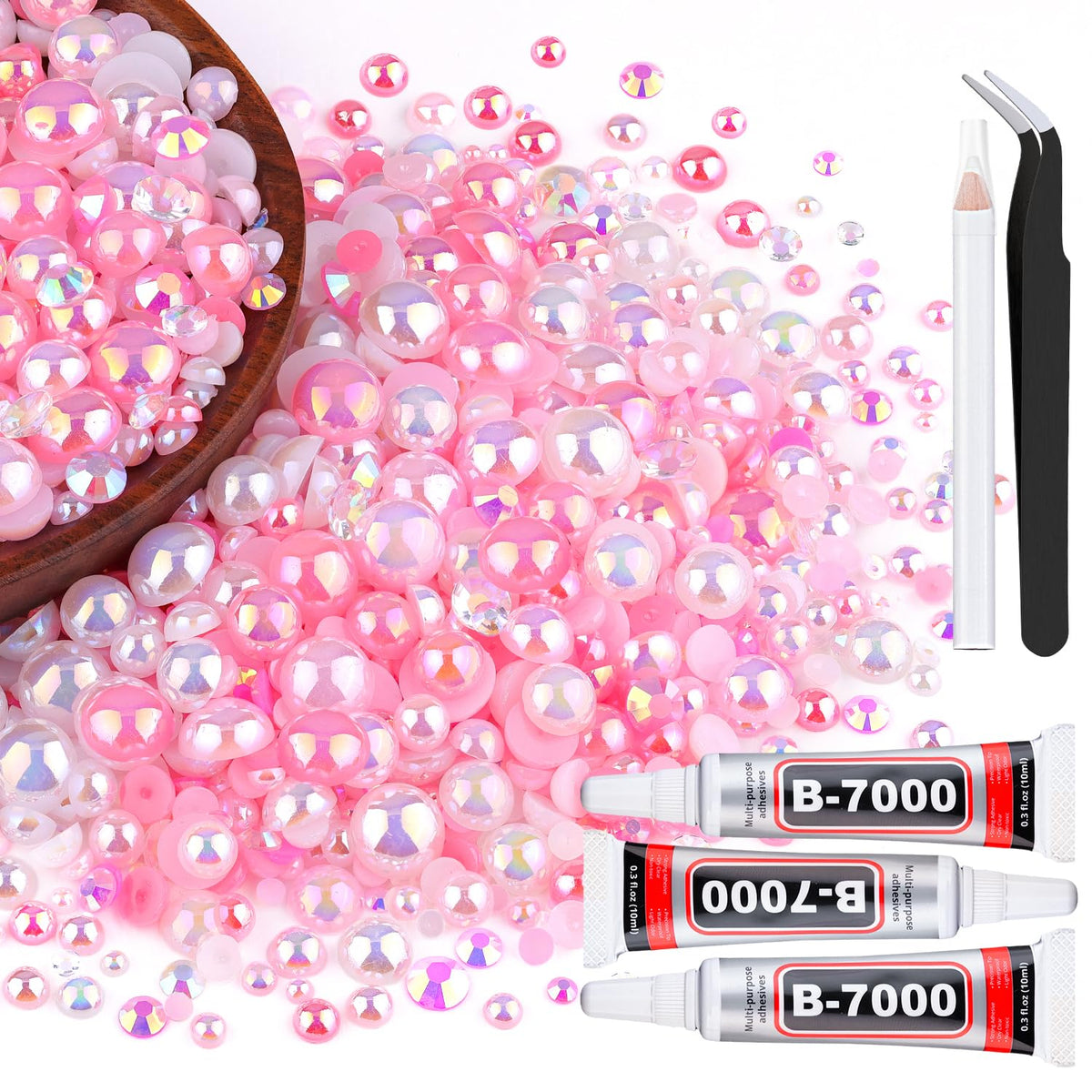 TINKRSTUFF 80g mezcla de perlas y cristales para uñas y manualidades