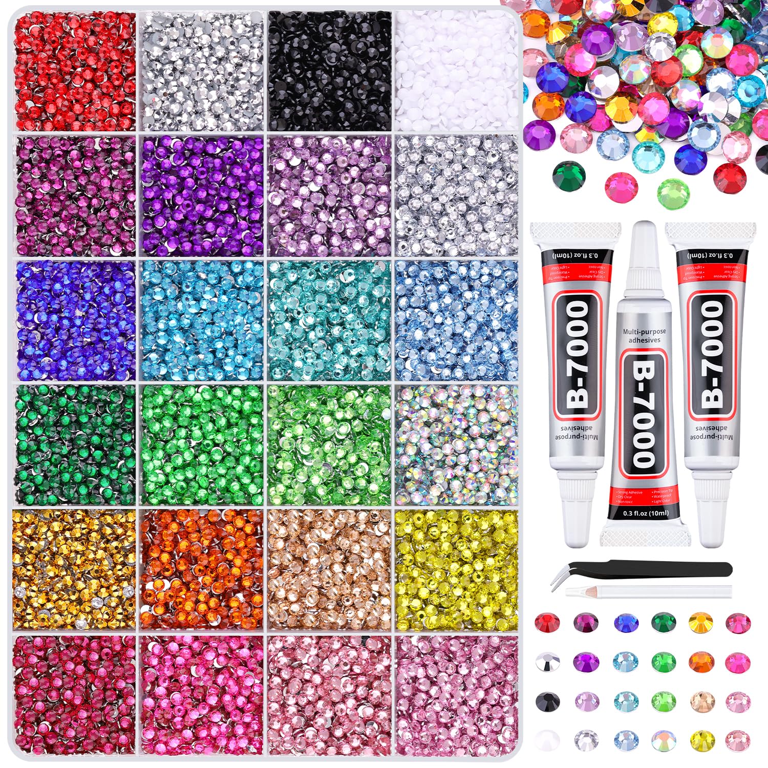 Piedras de resina TINKRSTUFF de 3 mm en caja para decoraciones detalladas.