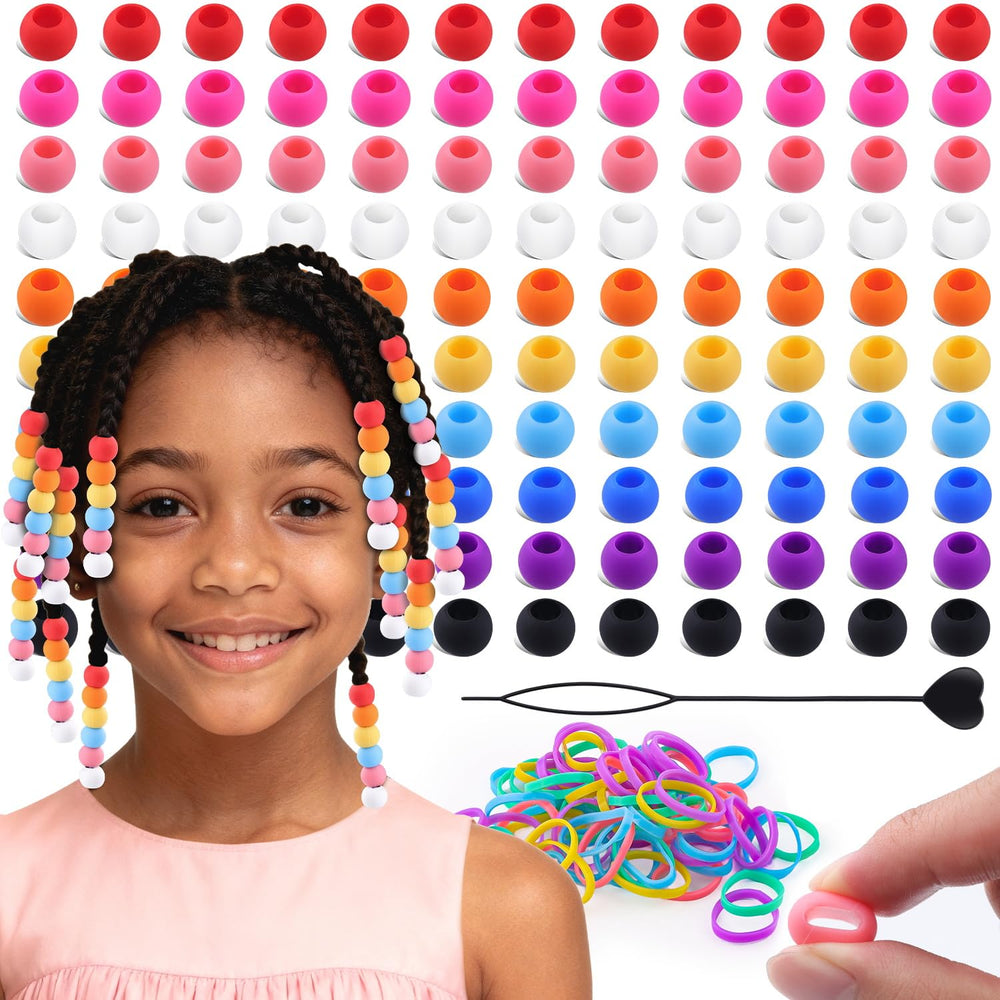 TINKRSTUFF: cuentas de silicona para trenzas grandes y suaves, ideales para peinados rápidos