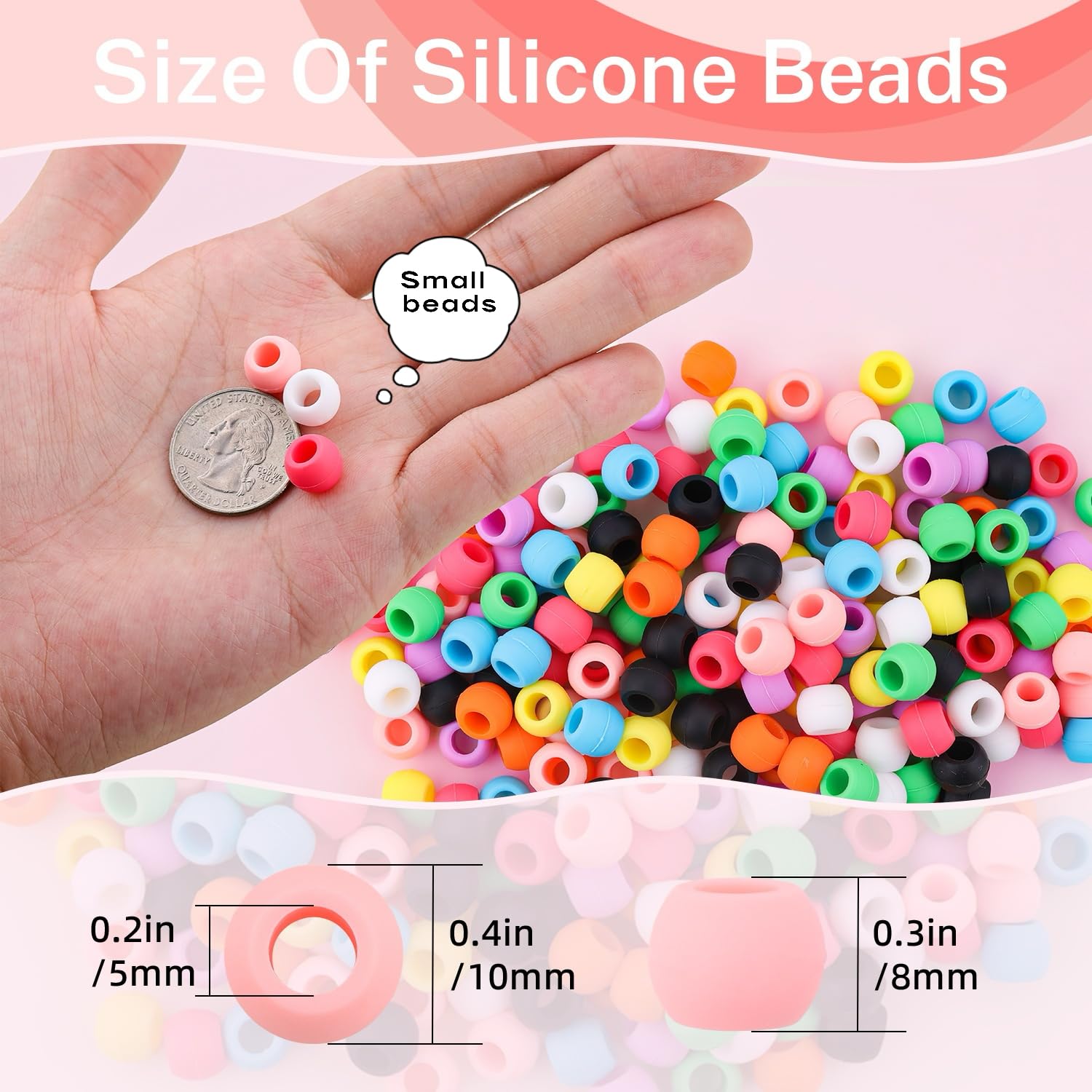TINKRSTUFF: detalle de cuentas de silicona suave 10mm para comodidad.