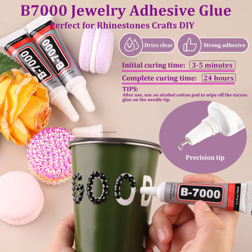 Pegamento B7000 de TINKRSTUFF para cristales, fijación duradera