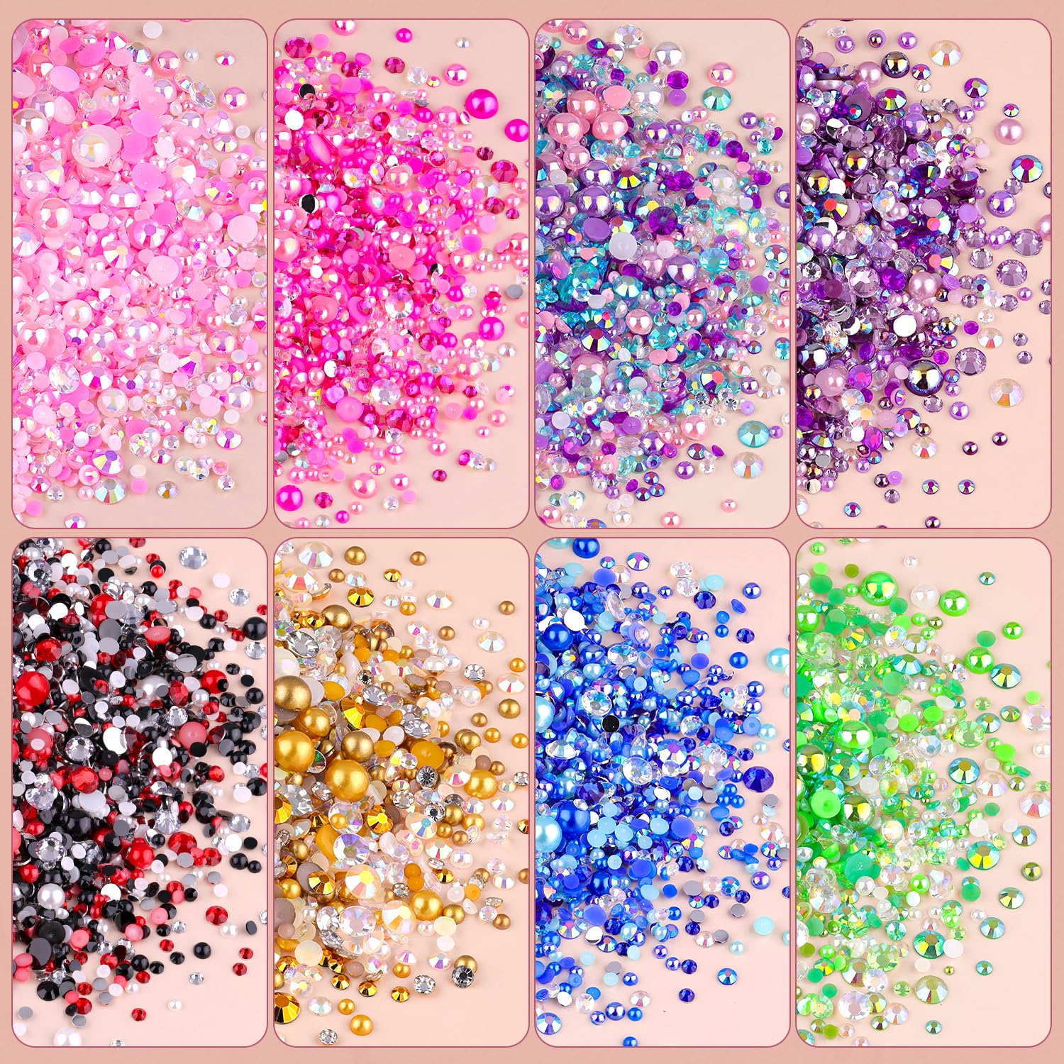 Perlas de 8mm rosas de TINKRSTUFF para decoraciones llamativas.