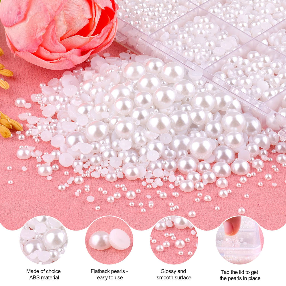 TINKRSTUFF perlas planas blancas 10 mm para acentos destacados en moda y manualidades