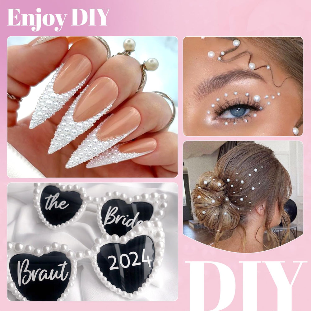 TINKRSTUFF perlas planas blancas 8 mm para cubrir áreas más grandes con brillo