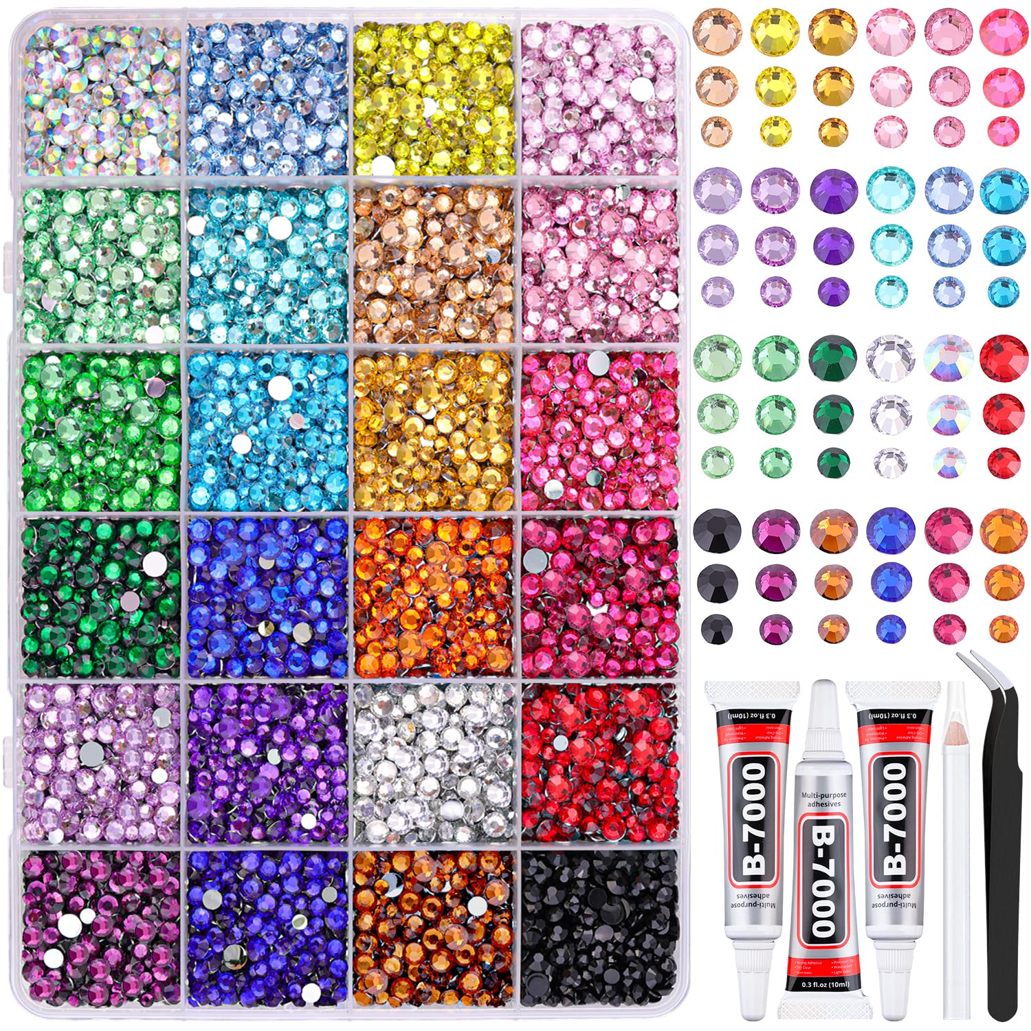 Piedras de resina TINKRSTUFF de 3 mm multicolor para incrustar con brillo duradero