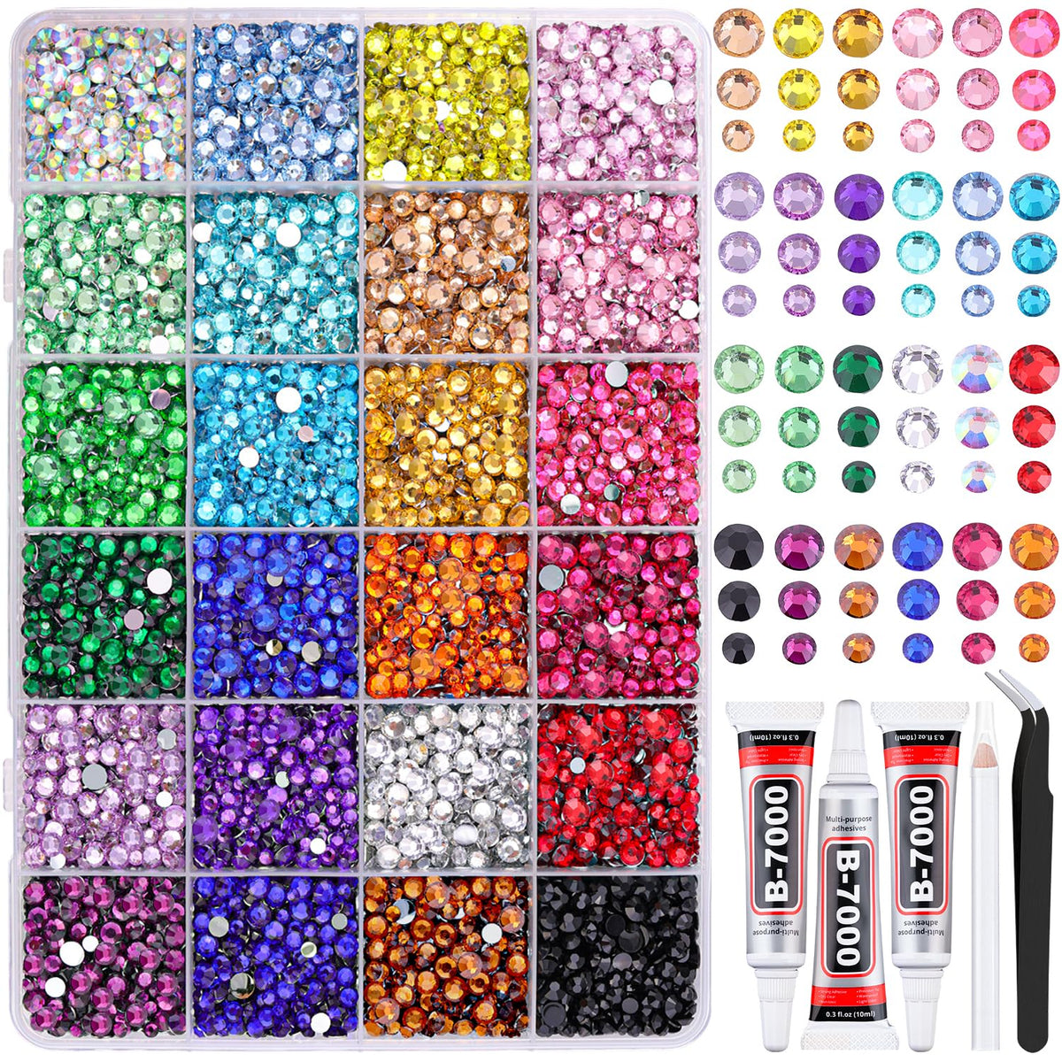 Piedras de resina TINKRSTUFF de 3 mm multicolor para incrustar con brillo duradero