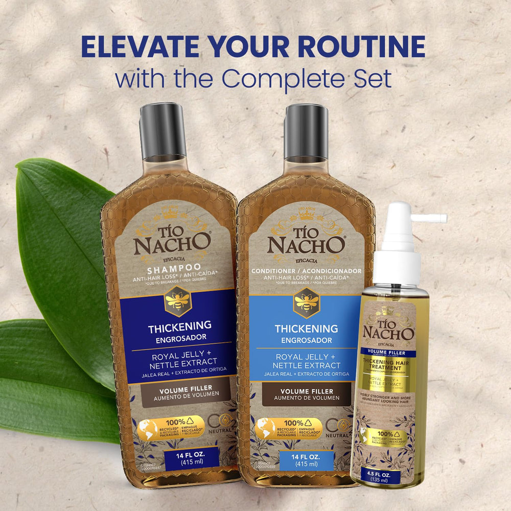 Tio Nacho Thickening Shampoo nourishes hair strands for a fuller feel.