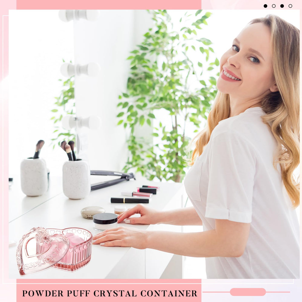 Tioncy coffret poudre cristal rose, cadeau romantique et utile pour maquillage.