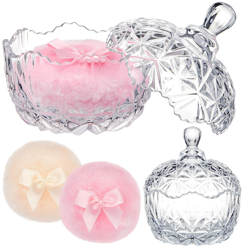 Tioncy contenedor cristal para puff, almacenamiento elegante.