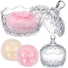 Tioncy contenedor cristal para puff, almacenamiento elegante.